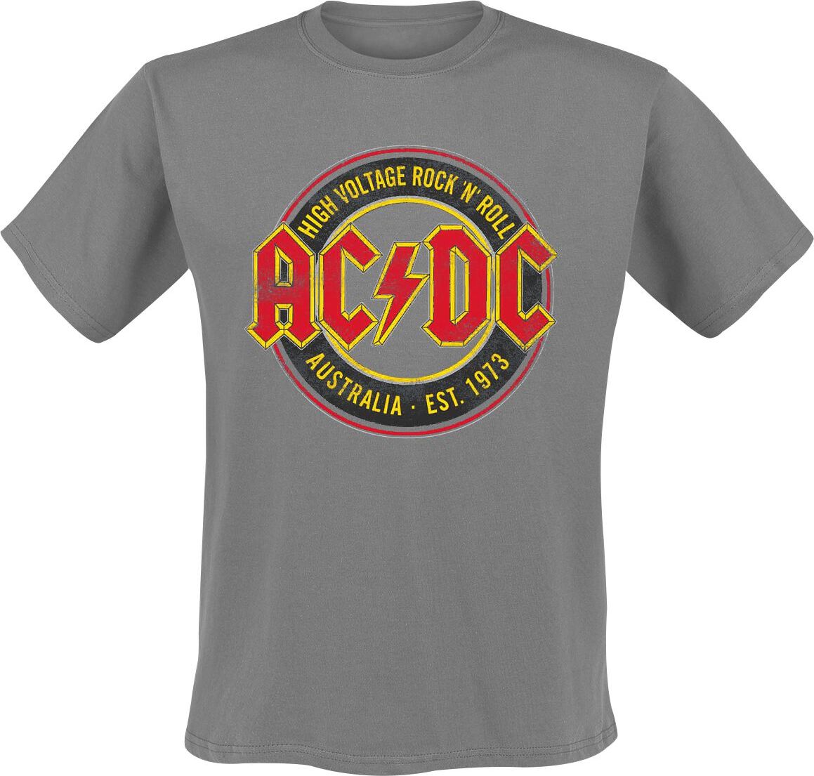 AC/DC High Voltage - Rock 'N' Roll - Australia Est. 1973 Tričko šedá - RockTime.cz