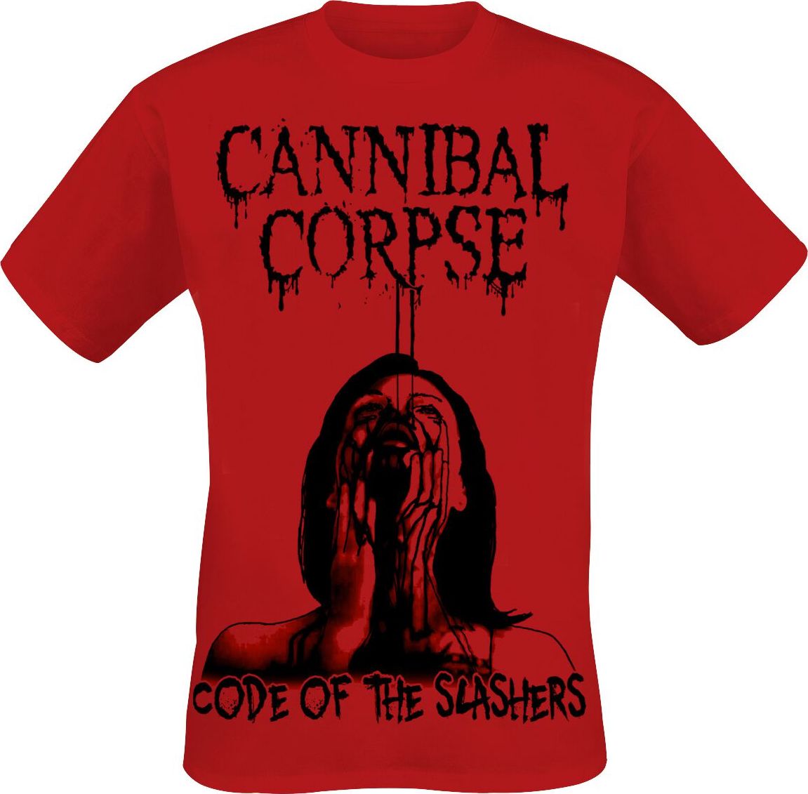 Cannibal Corpse Code Of Slashers Tričko červená - RockTime.cz