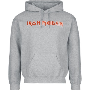 Iron Maiden Logo Mikina s kapucí šedá - RockTime.cz