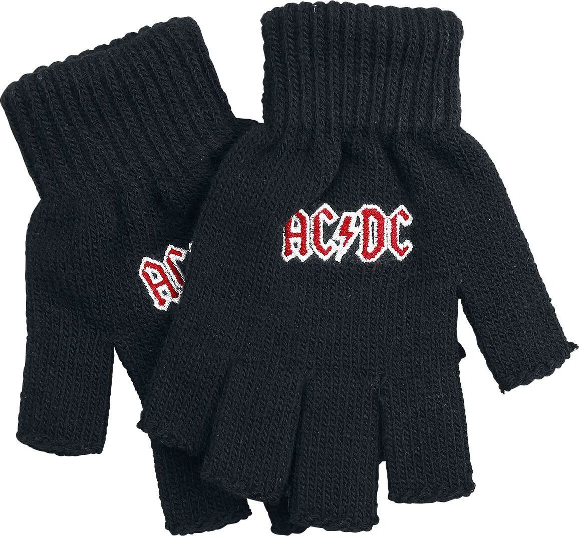 AC/DC Logo rukavice bez prstů černá - RockTime.cz