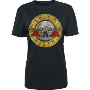 Guns N' Roses Bullet Logo Distressed Dámské tričko černá - RockTime.cz