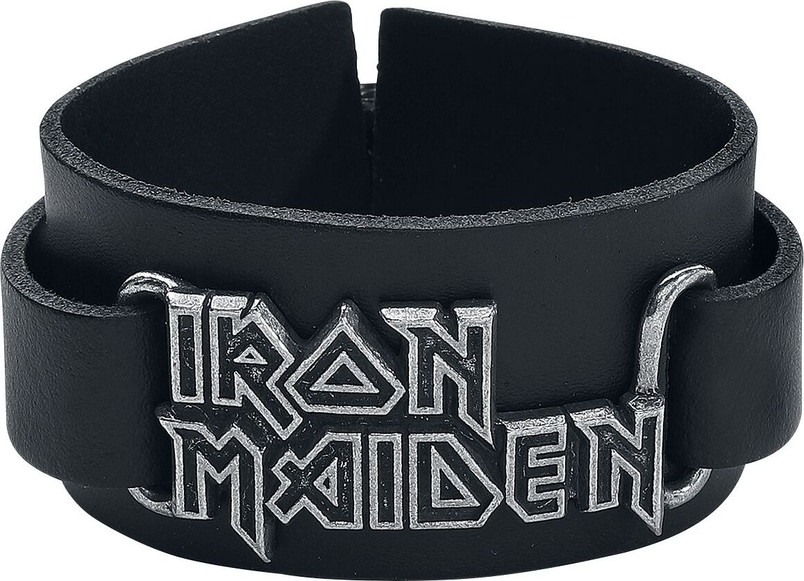 Iron Maiden Iron Maiden Logo Kožený náramek černá - RockTime.cz