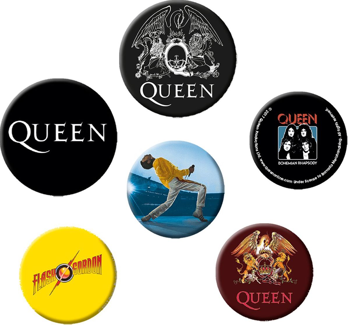 Queen Badge Pack Mix Odznak vícebarevný - RockTime.cz