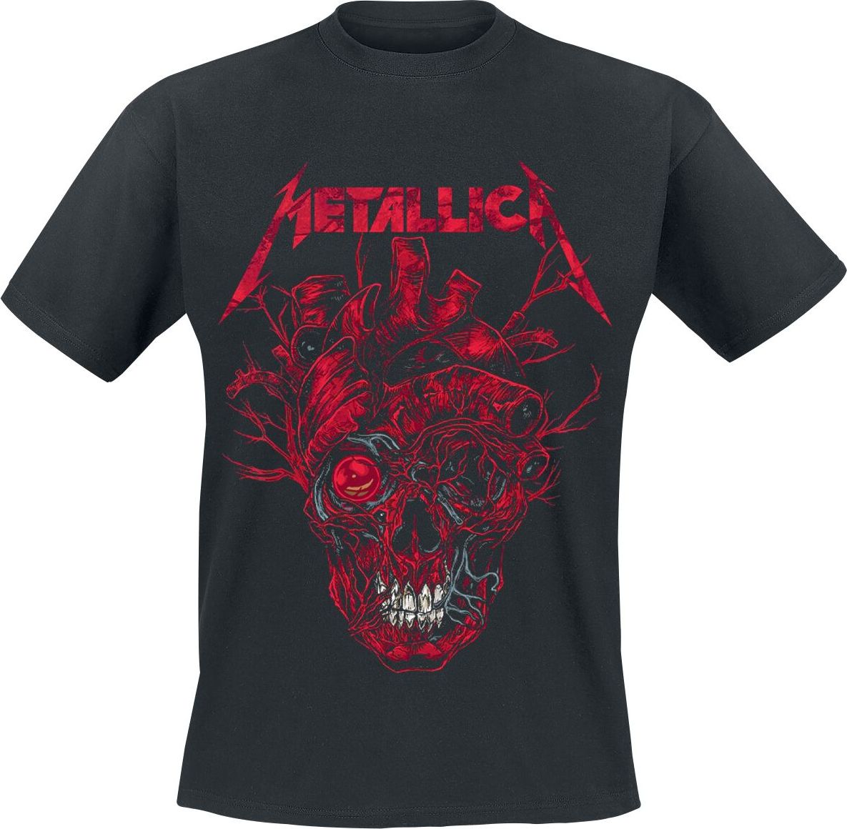 Metallica Heart Skull Tričko černá - RockTime.cz