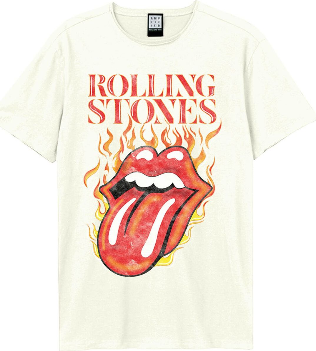 The Rolling Stones Amplified Collection - Hot Tongue Tričko šedobílá - RockTime.cz