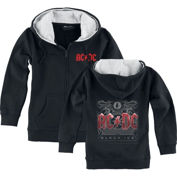 AC/DC Metal-Kids - Black Ice detská mikina s kapucí na zip černá - RockTime.cz