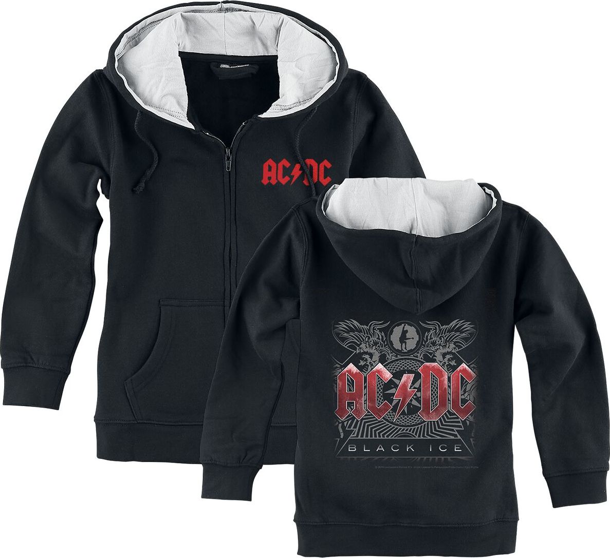 AC/DC Metal-Kids - Black Ice detská mikina s kapucí na zip černá - RockTime.cz