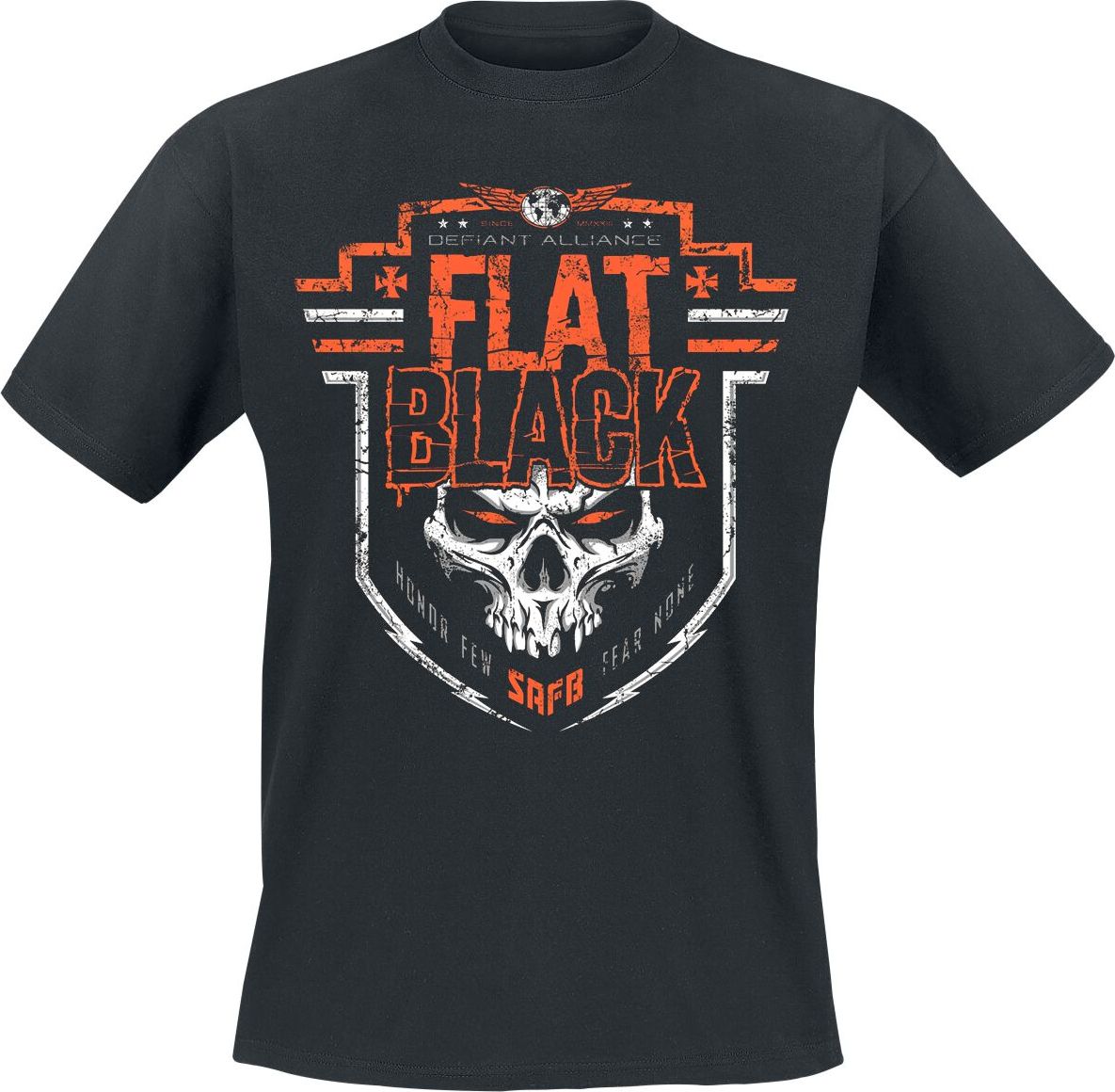 Flat Black Defiant Alliance Tričko černá - RockTime.cz