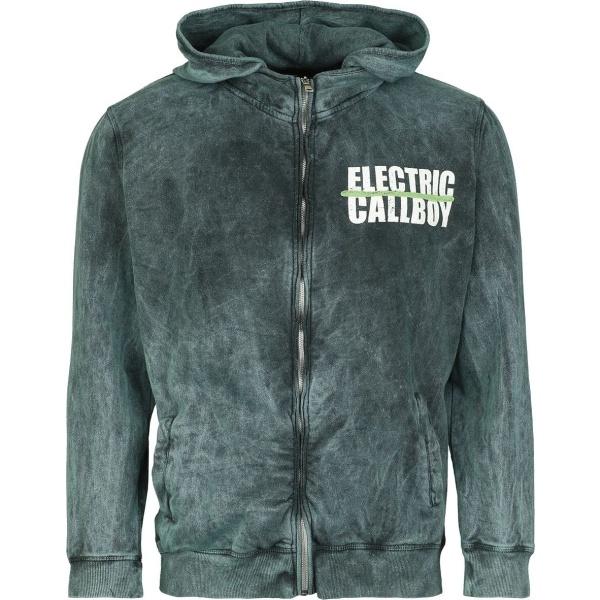 Electric Callboy Spray Smile Mikina s kapucí na zip petrolejová - RockTime.cz