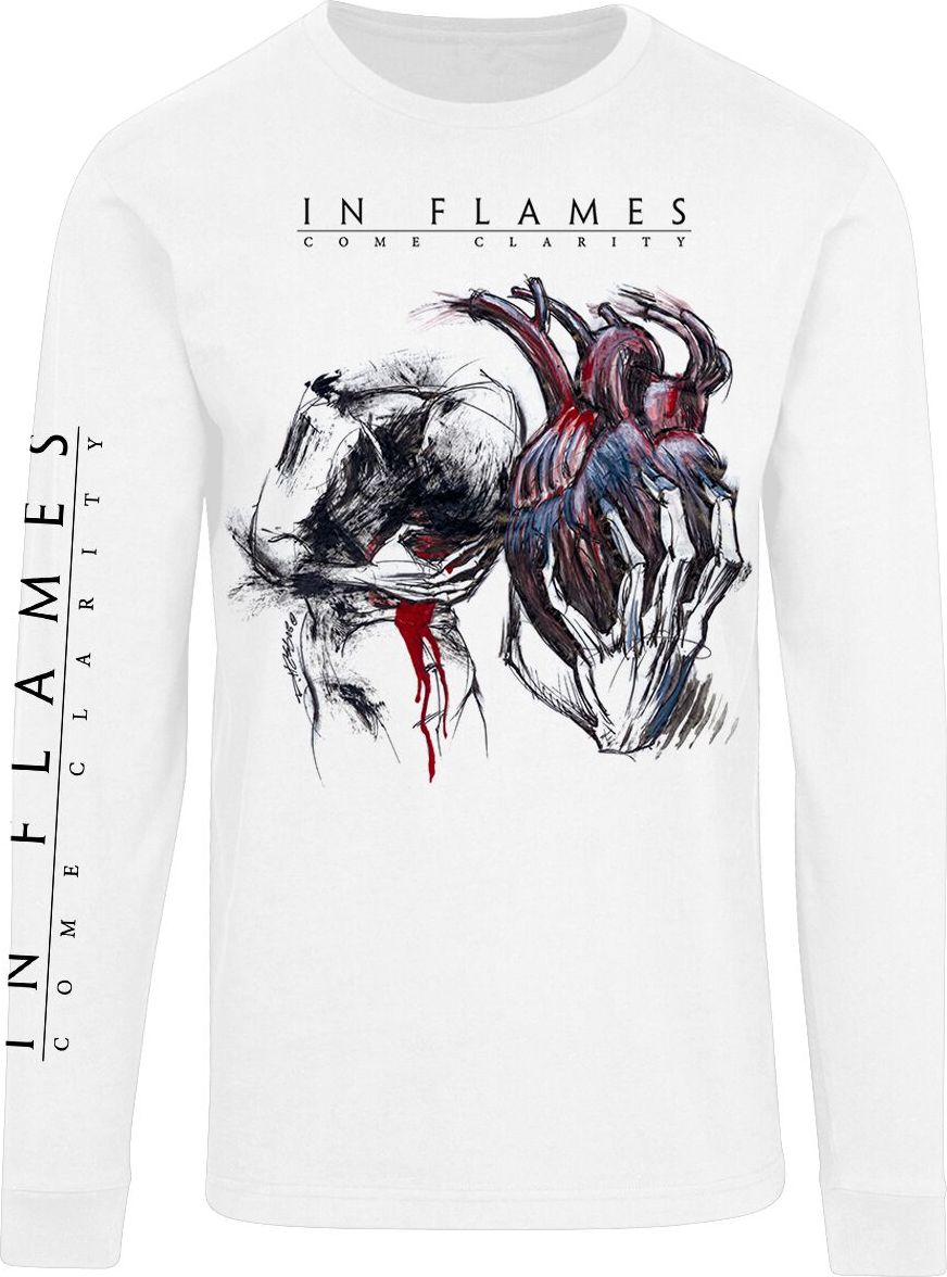 In Flames Come Clarity Lyrcis Tričko s dlouhým rukávem bílá - RockTime.cz