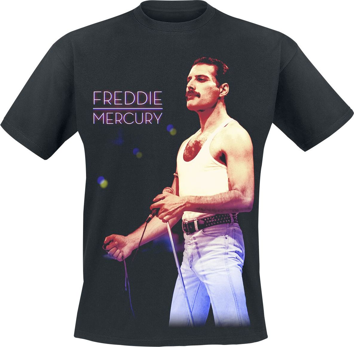 Queen Freddie Mercury - Mic Photo Tričko černá - RockTime.cz