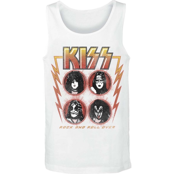 Kiss Rock And Roll Over Lightning Tank top bílá - RockTime.cz