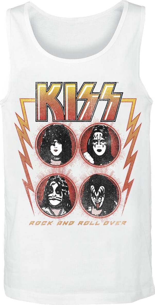 Kiss Rock And Roll Over Lightning Tank top bílá - RockTime.cz