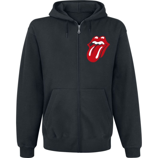 The Rolling Stones Logo Stacked Mikina s kapucí na zip černá - RockTime.cz