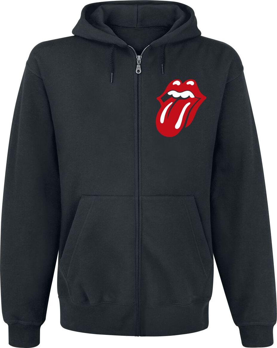 The Rolling Stones Logo Stacked Mikina s kapucí na zip černá - RockTime.cz