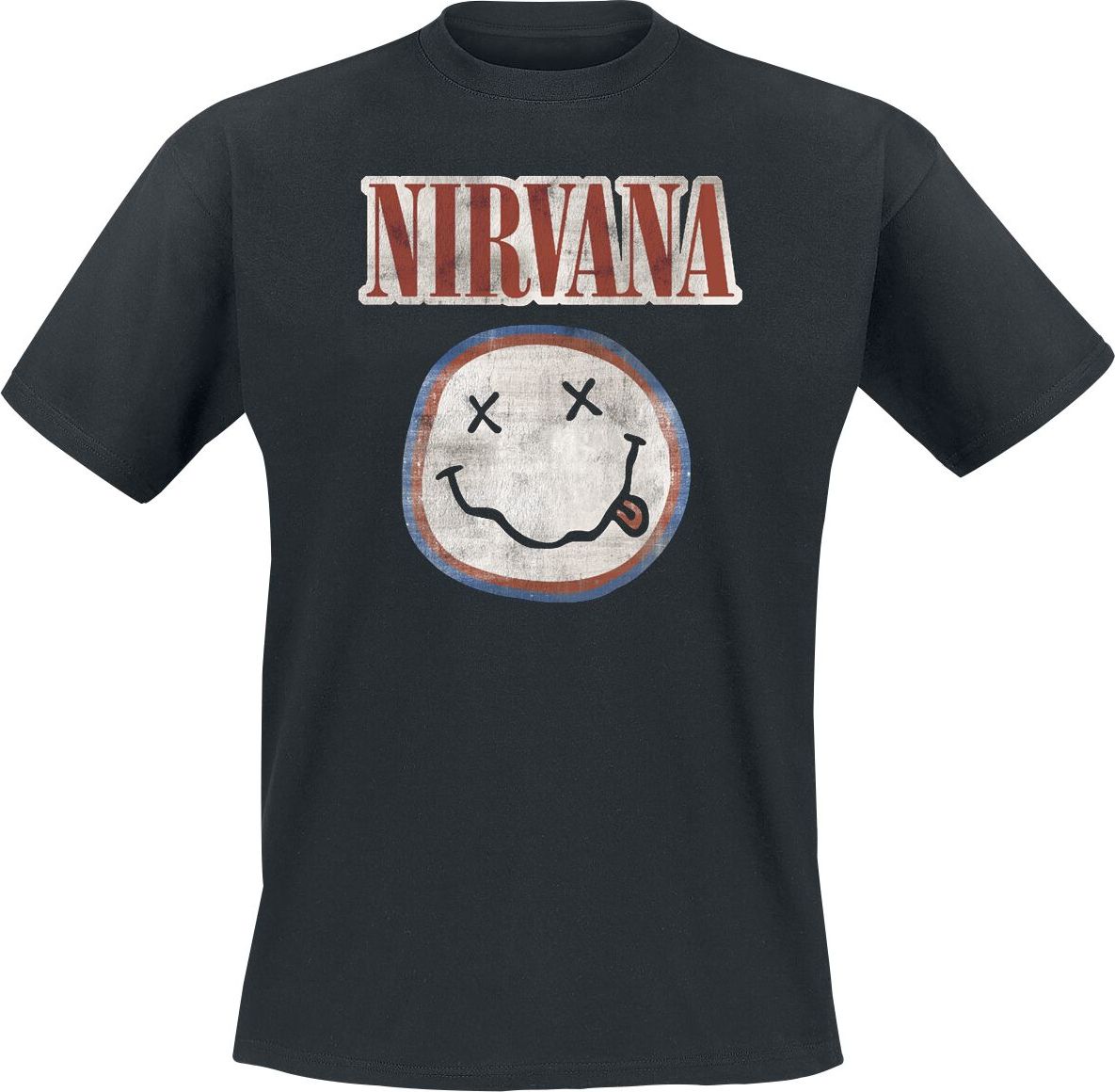 Nirvana Distressed Logo Tričko černá - RockTime.cz