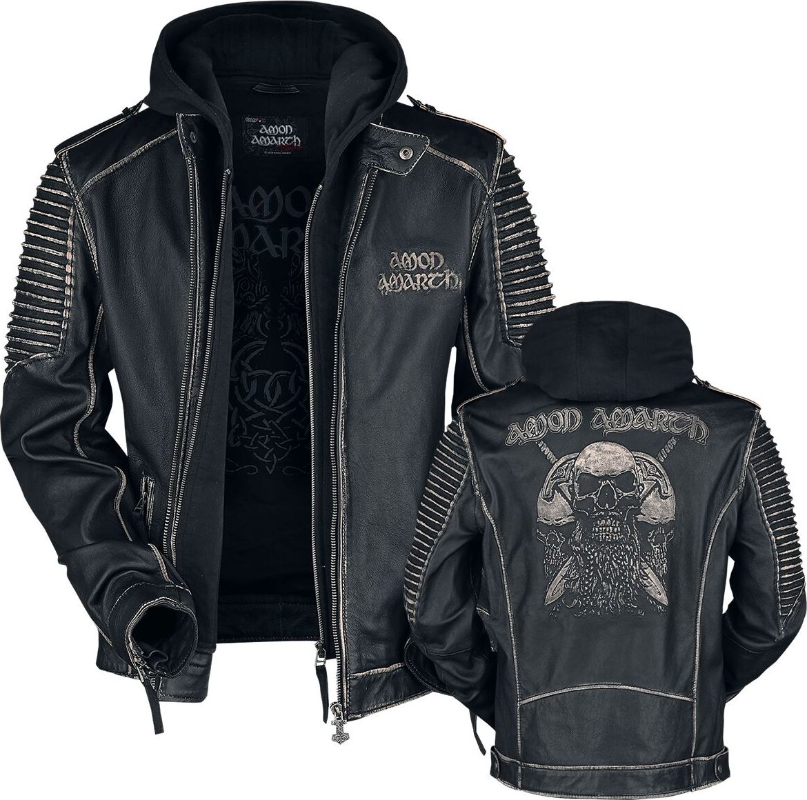 Amon Amarth EMP Signature Collection Kožená bunda černá - RockTime.cz