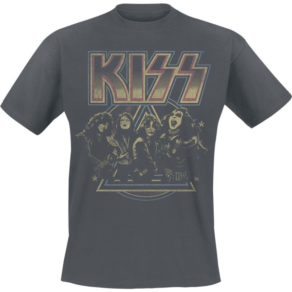 Kiss Vintage Pyramid Tričko charcoal - RockTime.cz