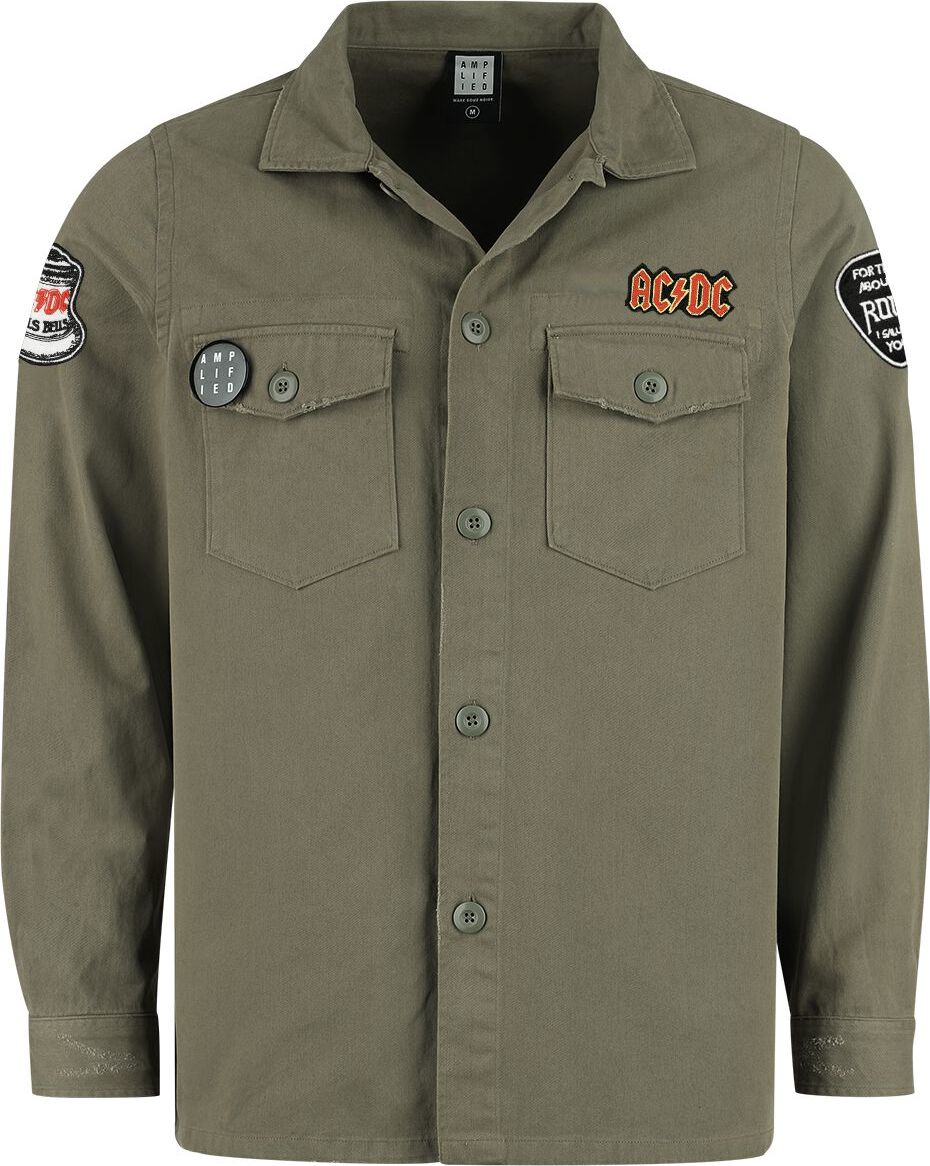 AC/DC Amplified Collection - Military Shirt - Shacket Košile khaki - RockTime.cz