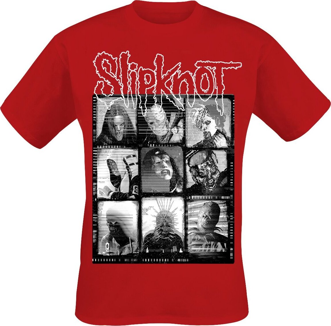 Slipknot Grid Photo Tričko červená - RockTime.cz