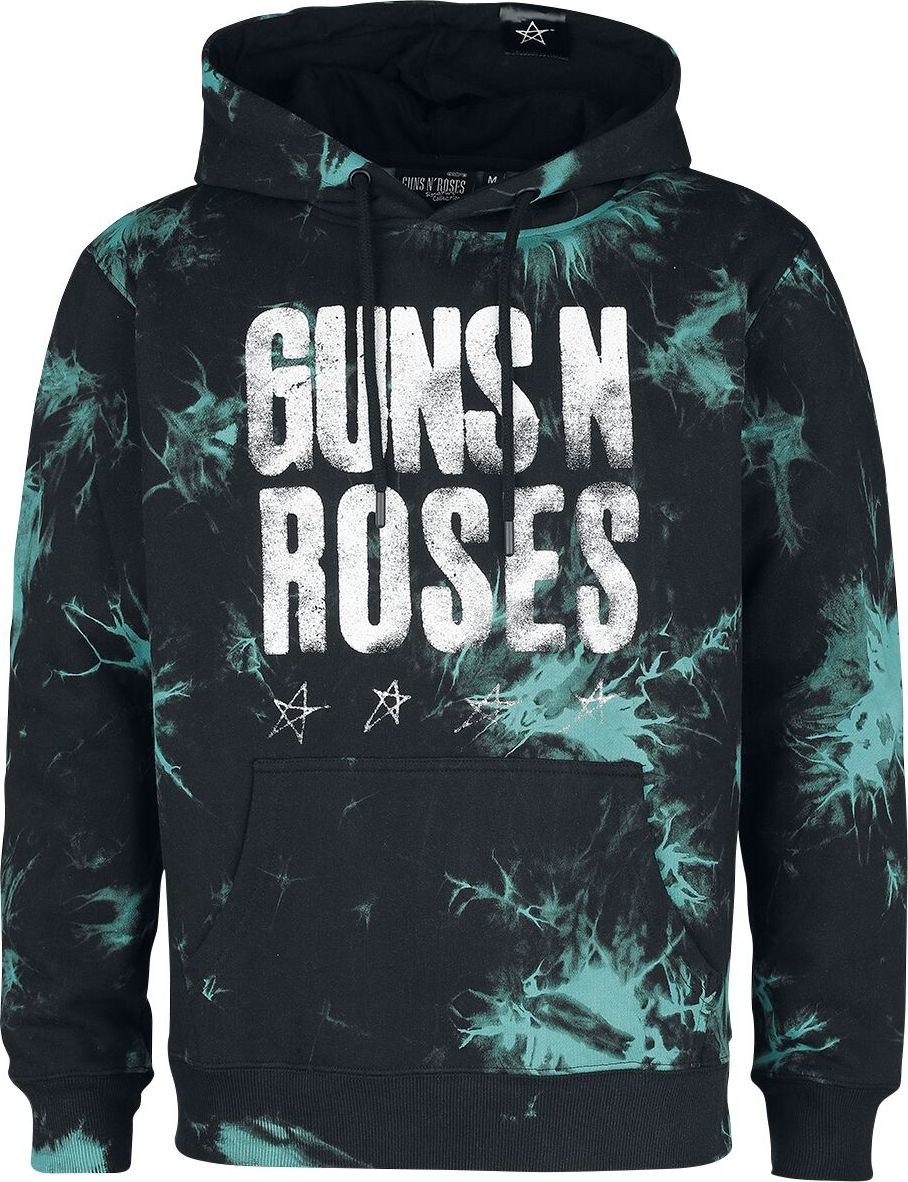 Guns N' Roses EMP Signature Collection Mikina s kapucí cerná/tyrkysová - RockTime.cz