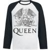 Queen Crest Vintage Tričko s dlouhým rukávem bílá/cerná - RockTime.cz