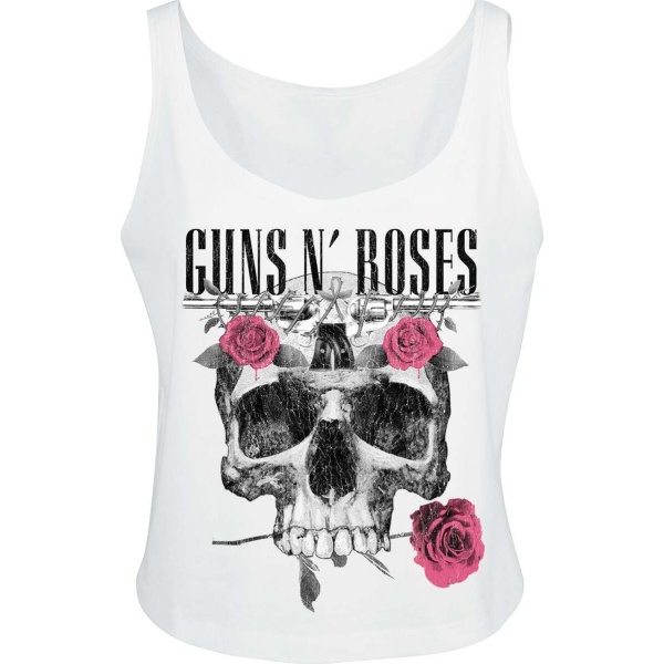 Guns N' Roses Flower Skull Dámský top bílá - RockTime.cz