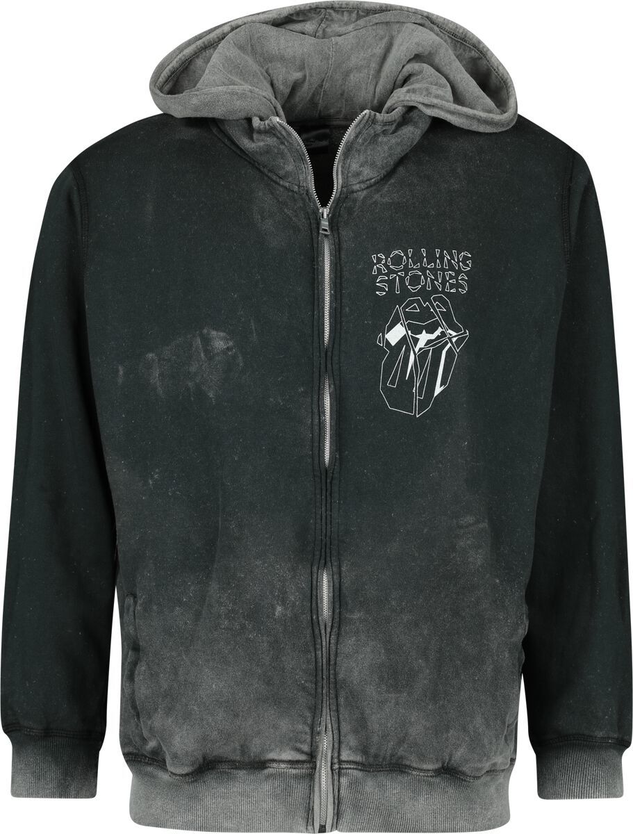 The Rolling Stones Smoke Mikina s kapucí na zip charcoal - RockTime.cz