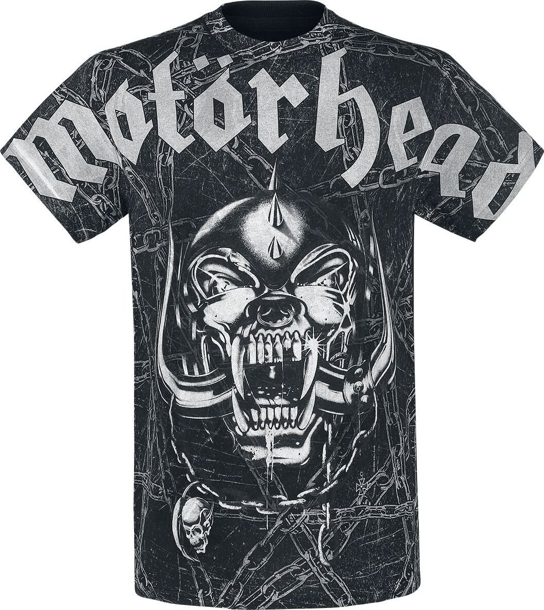 Motörhead Dog Skull And Chains Allover Tričko celoplošný - RockTime.cz