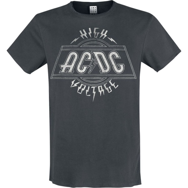 AC/DC Amplified Collection - High Voltage Tričko charcoal - RockTime.cz