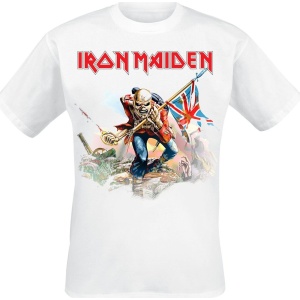 Iron Maiden Trooper On White Tričko bílá - RockTime.cz