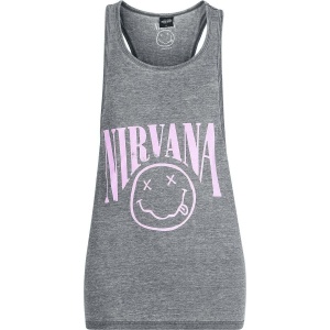 Nirvana Curved Logo Dámský top tmavě prošedivělá - RockTime.cz