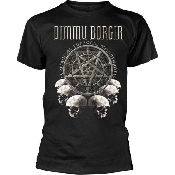 Dimmu Borgir Puritanical Euphoric Misanthropia Skulls Tričko černá - RockTime.cz