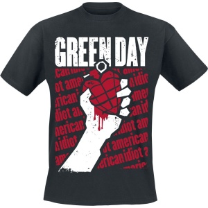 Green Day Diagonal Printed Tričko černá - RockTime.cz