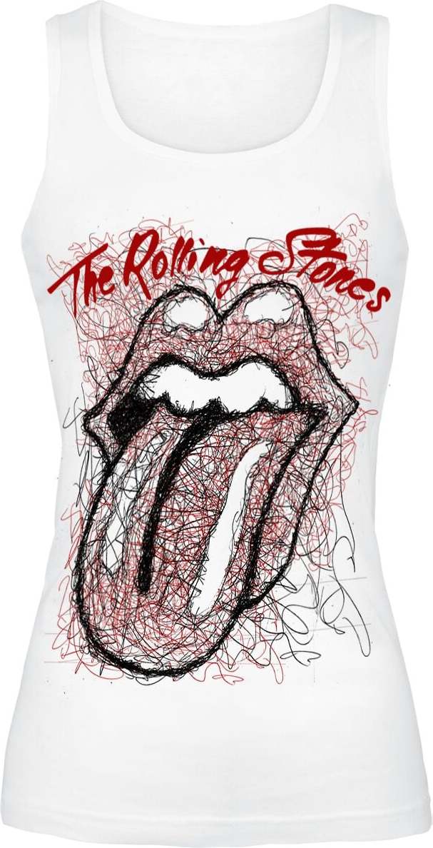 The Rolling Stones Sketch Tongue Dámský top bílá - RockTime.cz