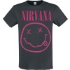 Nirvana Amplified Collection - Neon Pink Tričko charcoal - RockTime.cz