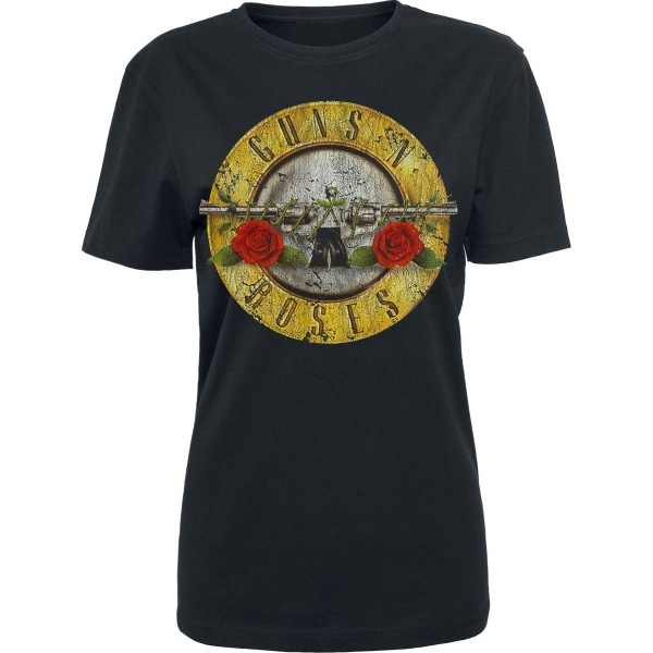 Guns N' Roses Bullet Logo Distressed Dámské tričko černá - RockTime.cz