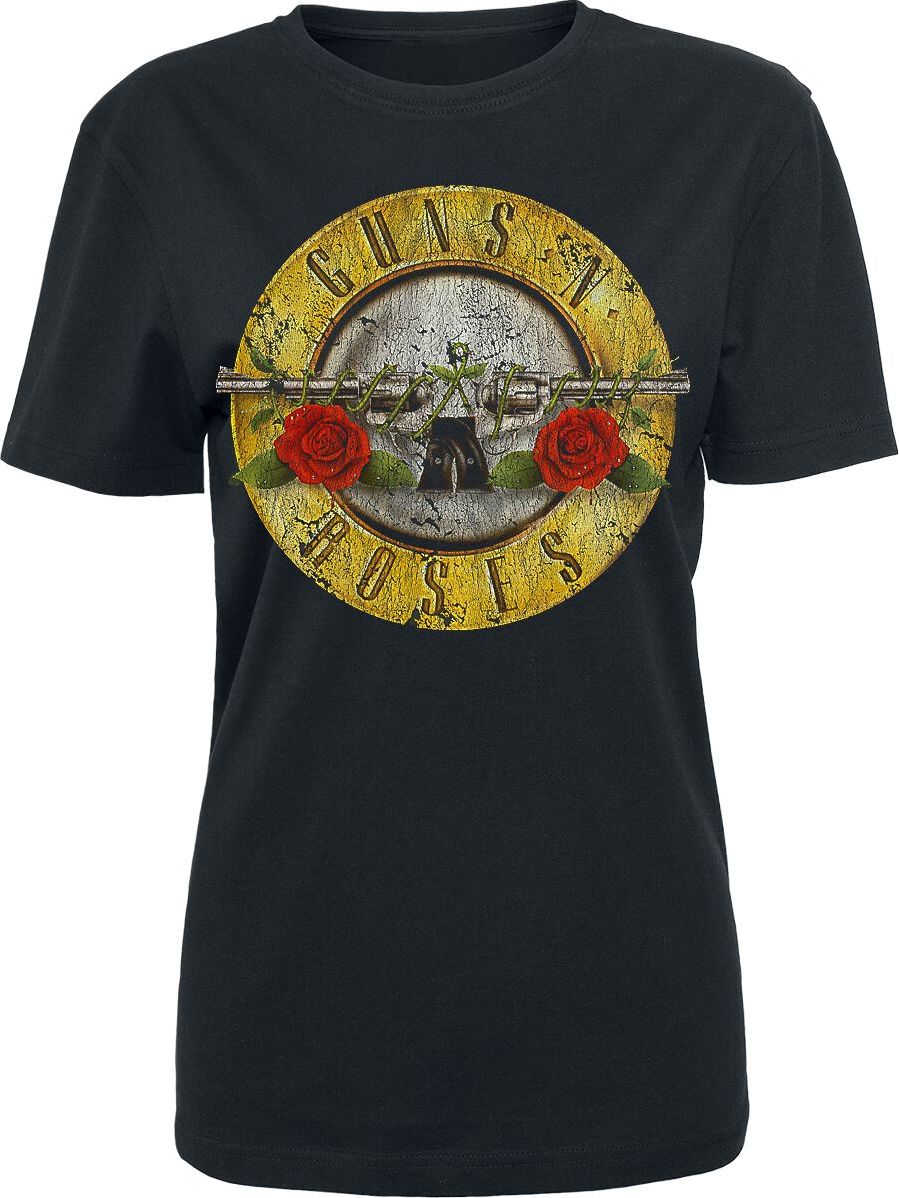 Guns N' Roses Bullet Logo Distressed Dámské tričko černá - RockTime.cz