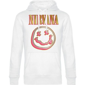 Nirvana Coloured Logo Mikina s kapucí bílá - RockTime.cz