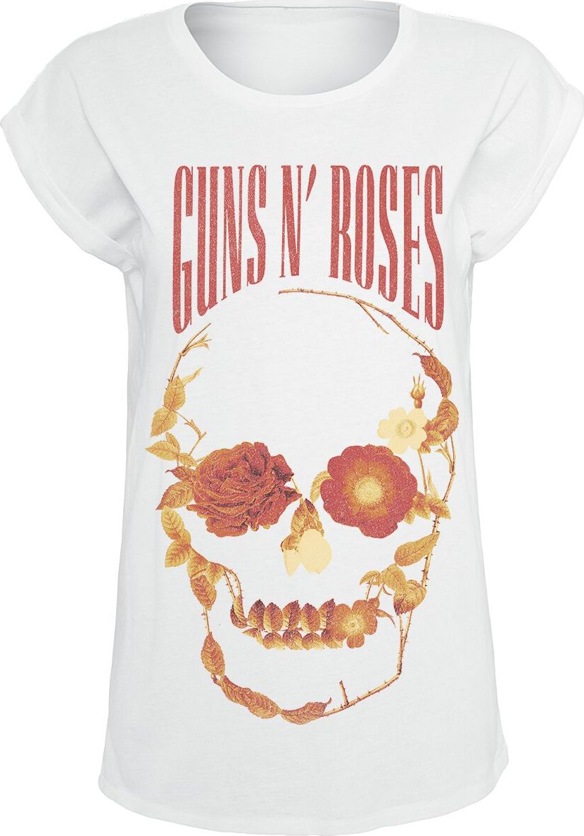 Guns N' Roses Flourish Skull Dámské tričko bílá - RockTime.cz