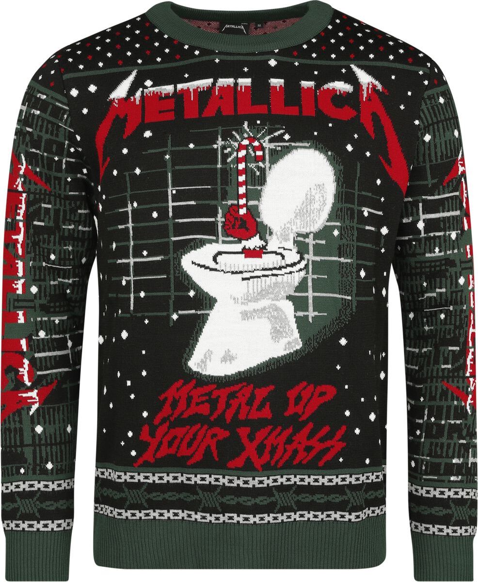 Metallica Christmas 2023 (Metal Up Your Ass) Pletený svetr vícebarevný - RockTime.cz