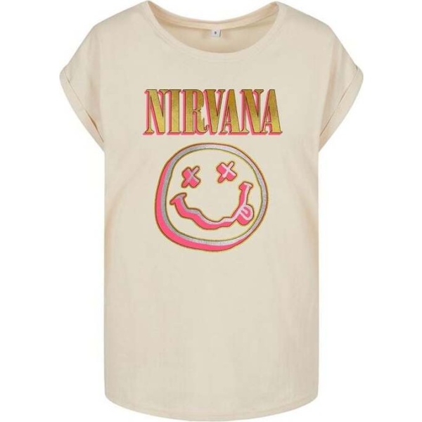 Nirvana Coloured Logo Dámské tričko písková - RockTime.cz