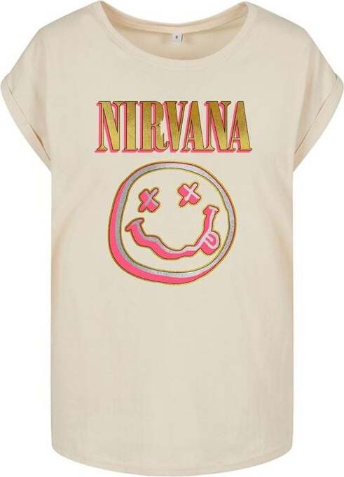 Nirvana Coloured Logo Dámské tričko písková - RockTime.cz