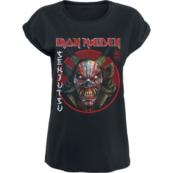 Iron Maiden Senjutsu Eddie Face Circle Dámské tričko černá - RockTime.cz