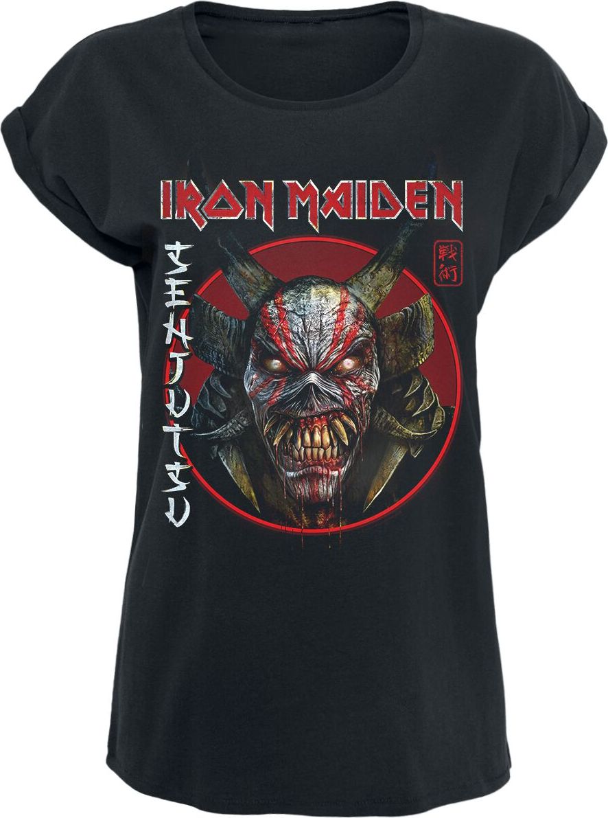 Iron Maiden Senjutsu Eddie Face Circle Dámské tričko černá - RockTime.cz