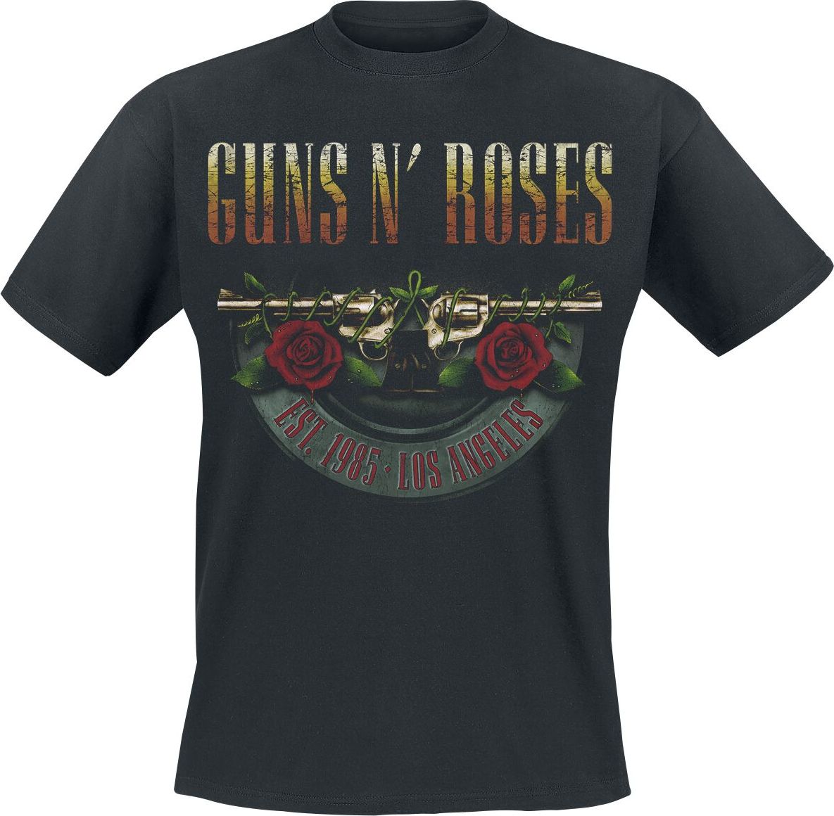 Guns N' Roses Logo and Bullet Europe Tour 2017 Tričko černá - RockTime.cz