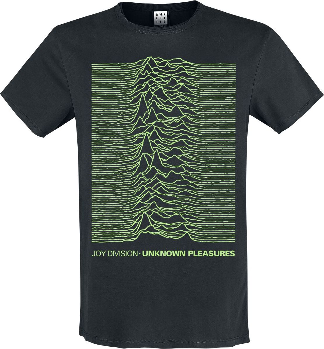 Joy Division Amplified Collection - Unknown Pleasures Neon Green Tričko černá - RockTime.cz