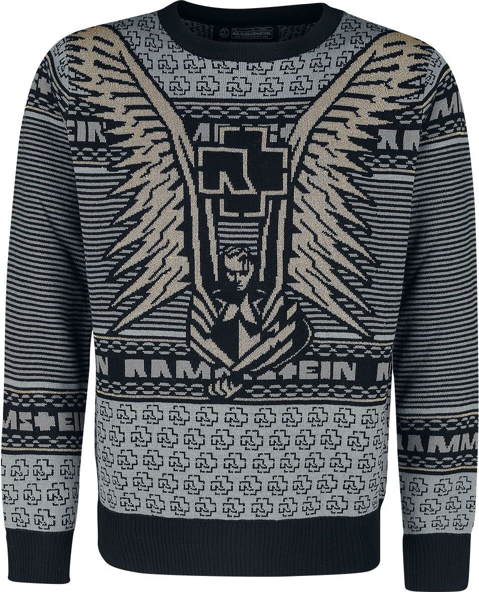 Rammstein Holiday Sweater Gold Pletený svetr cerná/zlatá - RockTime.cz