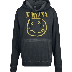 Nirvana Smiley Dámská mikina s kapucí černá - RockTime.cz