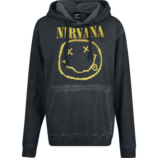 Nirvana Smiley Dámská mikina s kapucí černá - RockTime.cz